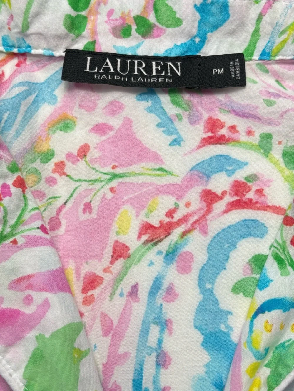 Ralph Lauren Black Label Rainbow Paisley Crop Pajama Set • PM Petite Medium - Picture 13 of 15